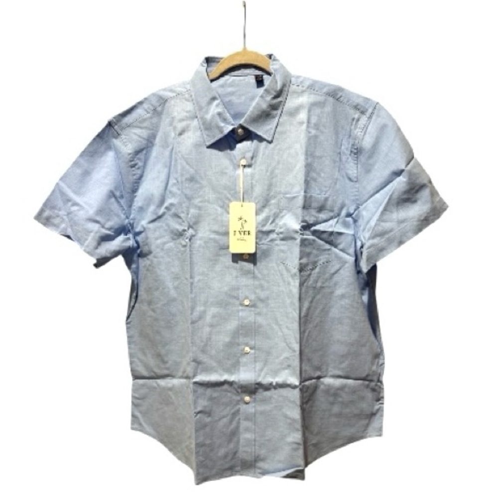 J.Ver Men’s Light Blue Short Sleeve Button Up Shirt XL NWT